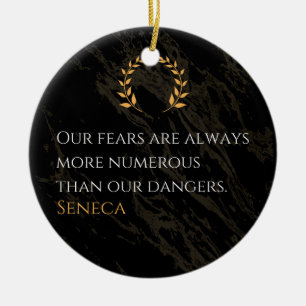 Seneca's Insight: Fears Compared to Real Dangers Ceramic Tree Decoration