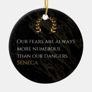Seneca's Insight: Fears Compared to Real Dangers Ceramic Tree Decoration