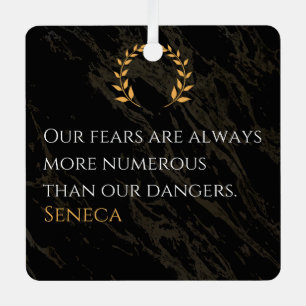 Seneca's Insight: Fears Compared to Real Dangers Metal Tree Decoration