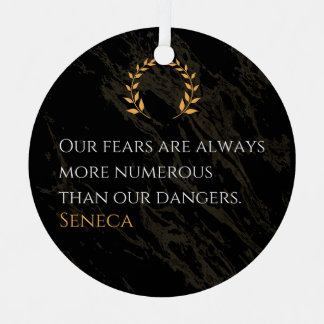 Seneca's Insight: Fears Compared to Real Dangers Metal Tree Decoration