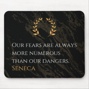 Seneca's Insight: Fears Compared to Real Dangers Mouse Pad