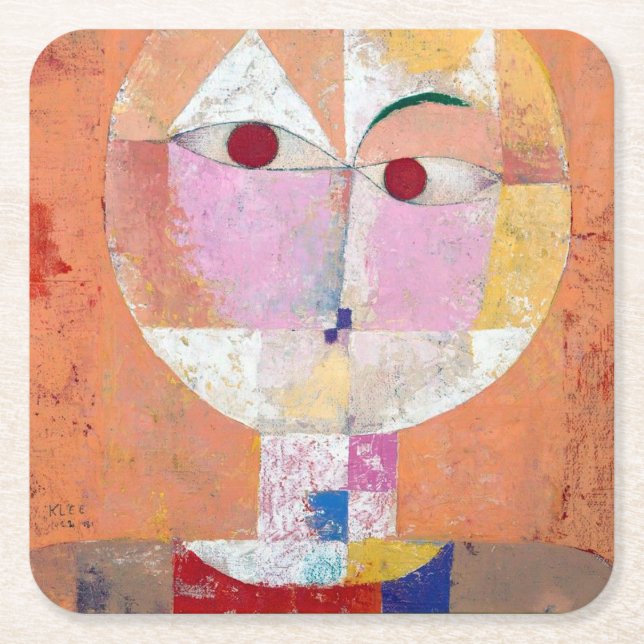 Senecio, Paul Klee Square Paper Coaster (Front)
