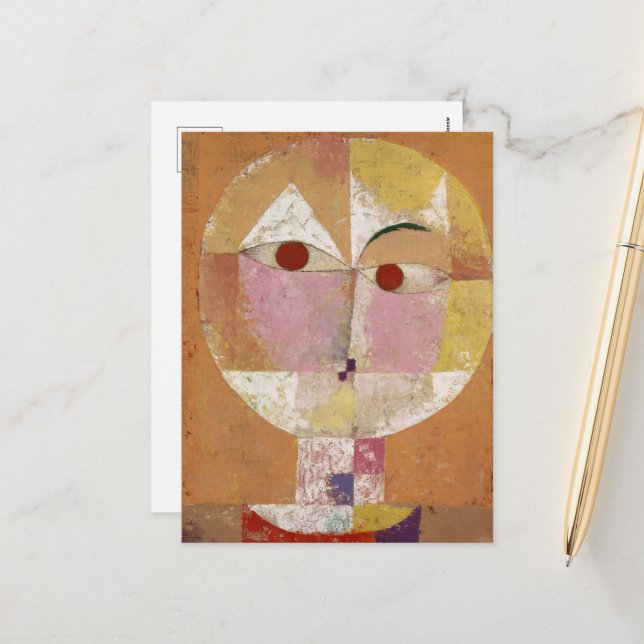Senecio, Soon to be Aged by Paul Klee Holiday Postcard (Front/Back In Situ)