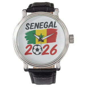 Senegal 2026 Soccer Fan Design with Star Football Watch