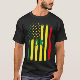 Senegal and America Flag - Senegalese American Fla T-Shirt