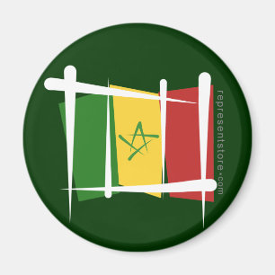 Senegal Brush Flag Magnet