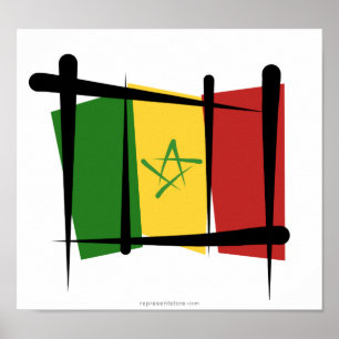 Senegal Brush Flag Poster