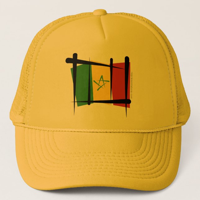 Senegal Brush Flag Trucker Hat (Front)