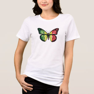 Senegal butterfly monarch flag Tri-Blend shirt