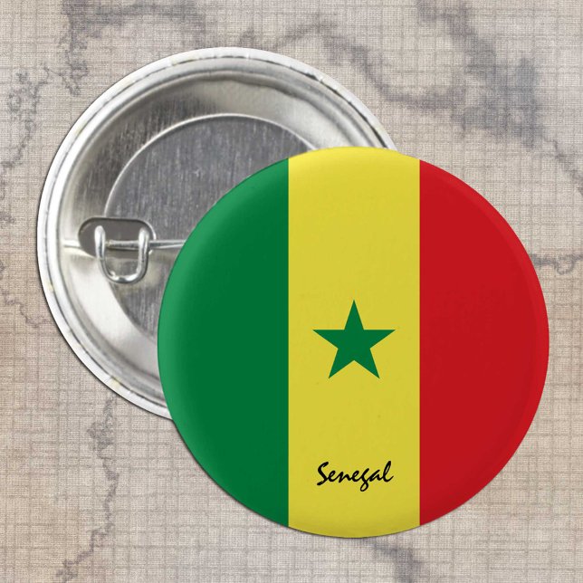 Senegal button, patriotic Senegal Flag fashion 3 Cm Round Badge (Creator Uploaded)