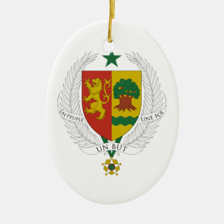 Senegal Coat of Arms Ceramic Tree Decoration