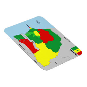 senegal country map flag magnet