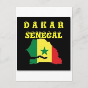 SENEGAL (DAKAR) MAP T-SHIRT AND ETC POSTCARD