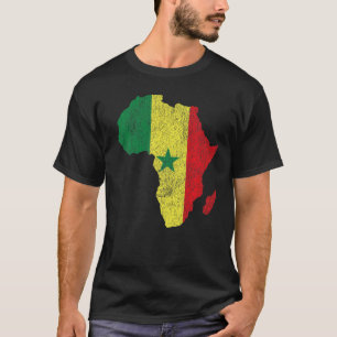 Senegal Flag Africa Continent Silhouette Gift for  T-Shirt
