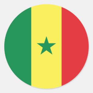 Senegal Flag Classic Round Sticker