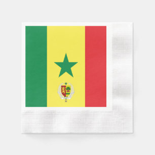 Senegal flag-coat of arms napkin