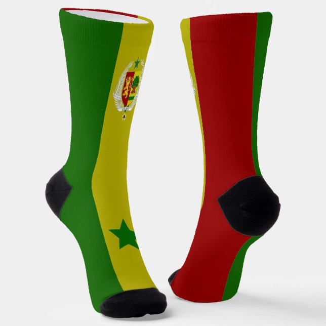 Senegal flag-coat of arms socks (Angled)