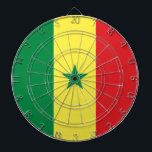 Senegal Flag Dartboard<br><div class="desc">The Senegalese flag is a vertical triband with in the centre an enblem. The used colours in the flag are red,  green,  yellow. The proportion of the Senegalese flag is 2:3. The Flag of Senegal was adopted in 1960.</div>