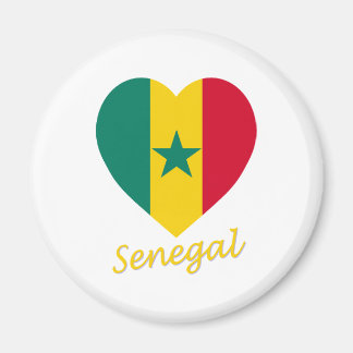 Senegal Flag Heart Magnet