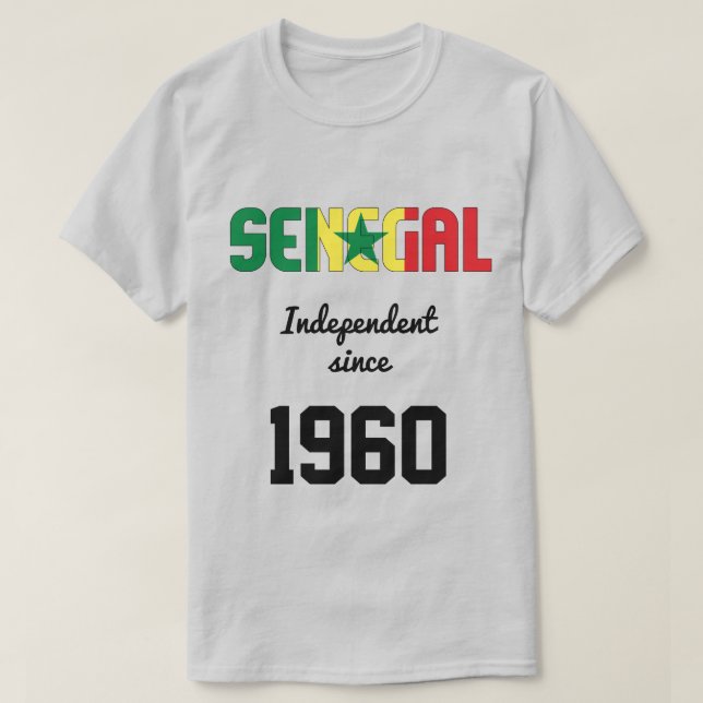 Senegal Flag Independence Celebration T-Shirt (Design Front)