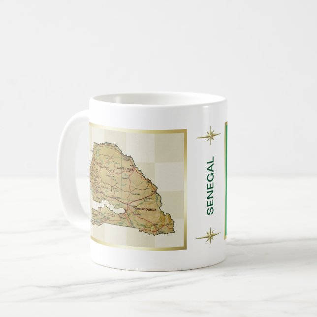 Senegal Flag + Map Mug (Front Left)
