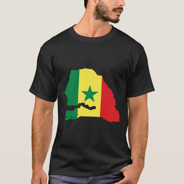 Senegal Flag Map T-Shirt (Front)