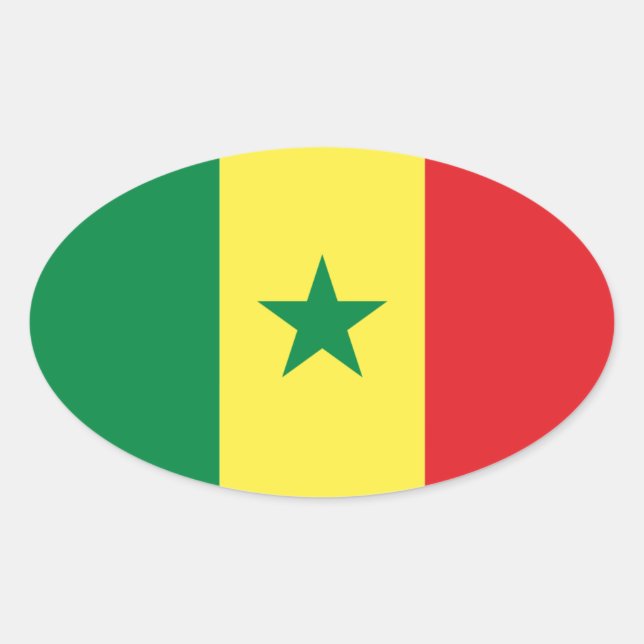 Senegal Flag Oval Sticker (Front)