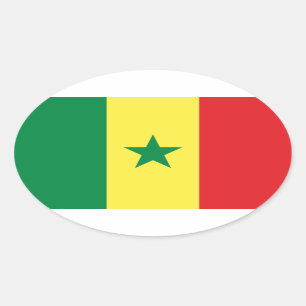 Senegal Flag Oval Sticker