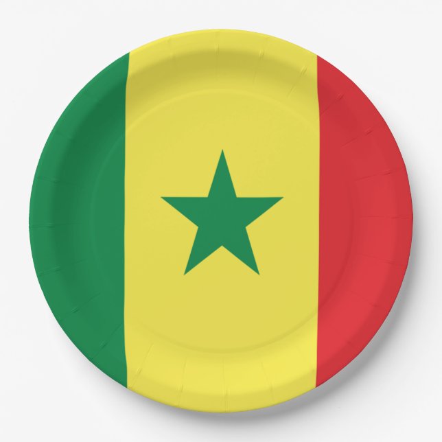 Senegal flag paper plate (Front)