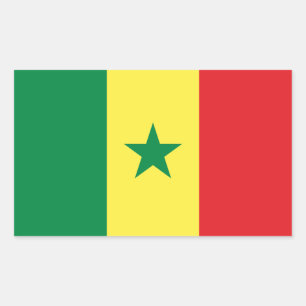 Senegal Flag Rectangular Sticker
