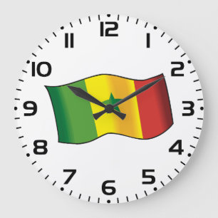 Senegal Flag Senegalese Pride Green Yellow Red Large Clock