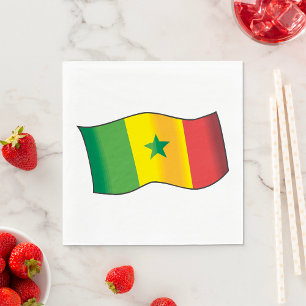 Senegal Flag Senegalese Pride Green Yellow Red Napkin