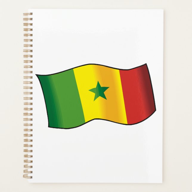 Senegal Flag Senegalese Pride Green Yellow Red Planner (Front)