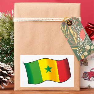 Senegal Flag Senegalese Pride Green Yellow Red Rectangular Sticker