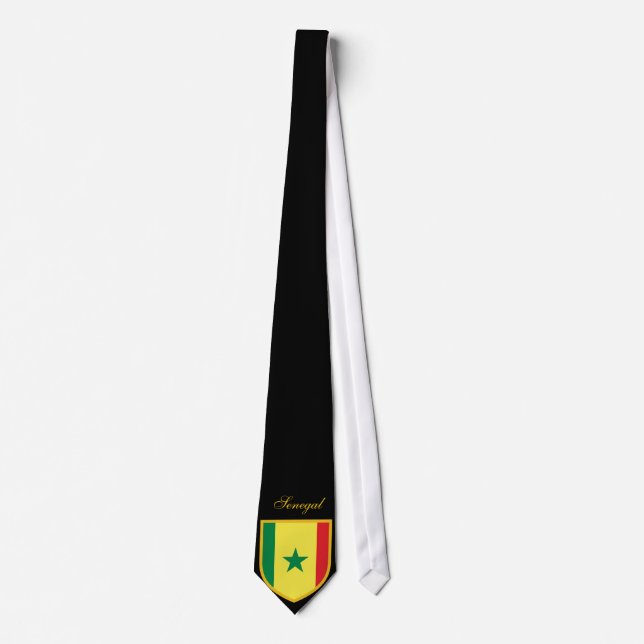 Senegal Flag Tie Custom Name  (Front)