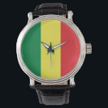Senegal Flag Watch<br><div class="desc">The Senegalese flag is a vertical triband with in the centre an enblem. The used colours in the flag are red,  green,  yellow. The proportion of the Senegalese flag is 2:3. The Flag of Senegal was adopted in 1960.</div>