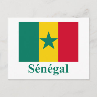 Senegal Flag with Name in French Postcard