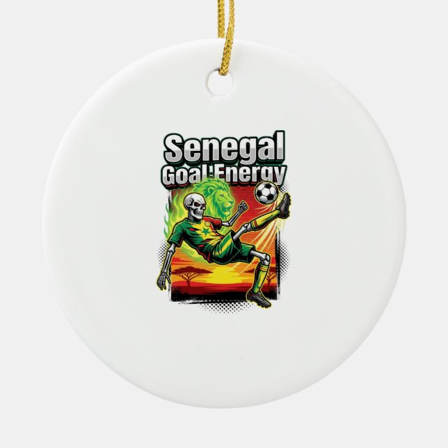 Senegal Goal Energy Skeleton Striker Nations Creat Ceramic Tree Decoration (Front)