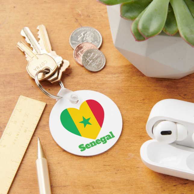 Senegal Heart Flag Key Ring (Desk)
