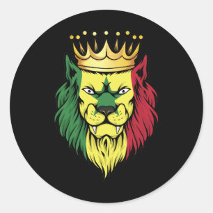 Senegal Lion King Flag Classic Round Sticker