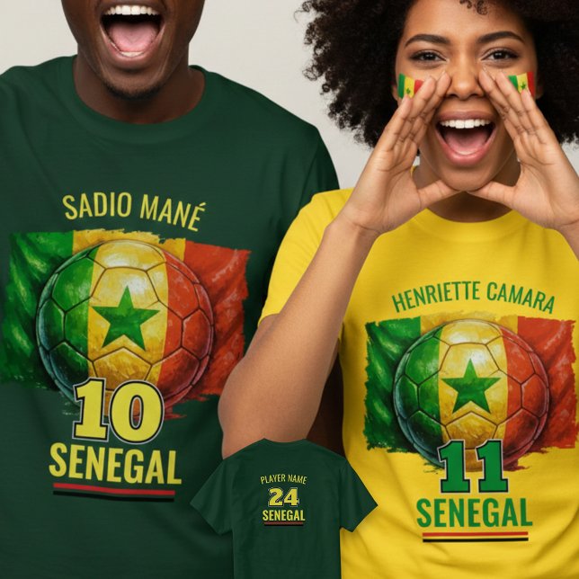 Senegal National Football Flag Heritage Soccer T-Shirt (Creator Uploaded)