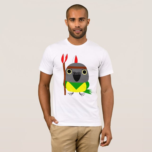 Senegal Parrot, Native American Indian T-shirt (Front Full)