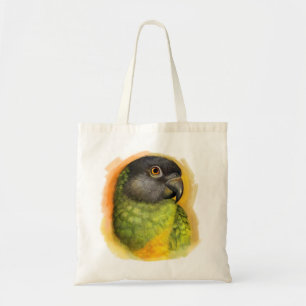 Senegal parrot realistic painting tote bag