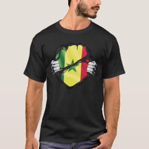 Senegal Pure Roots Flag Black T-Shirt