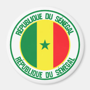 Senegal Round Emblem Magnet