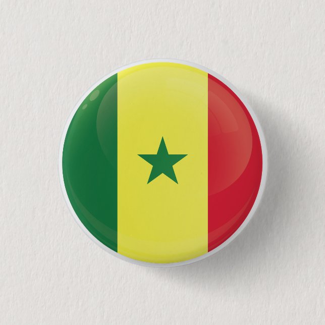 Senegal  Round Icon Flag 3 Cm Round Badge (Front)