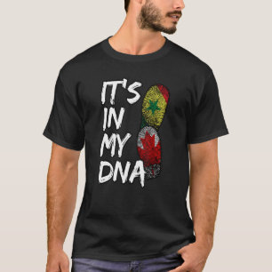 Senegal Senegalese Canada Canadian Flag Hand Mixed T-Shirt