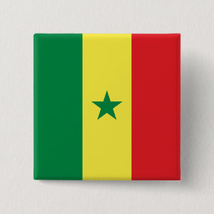 Senegal (Senegalese) Flag 15 Cm Square Badge