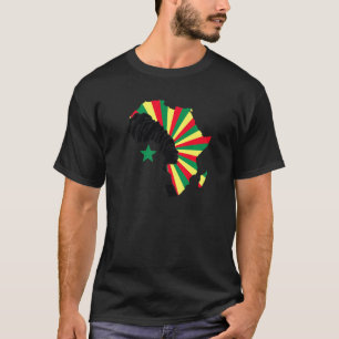 Senegal Senegalese Flag Africa Map Heritage Black T-Shirt