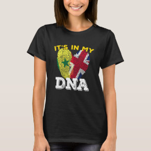 Senegal Senegalese Uk England Flag Hand Mixed Dna T-Shirt